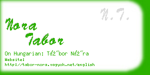 nora tabor business card